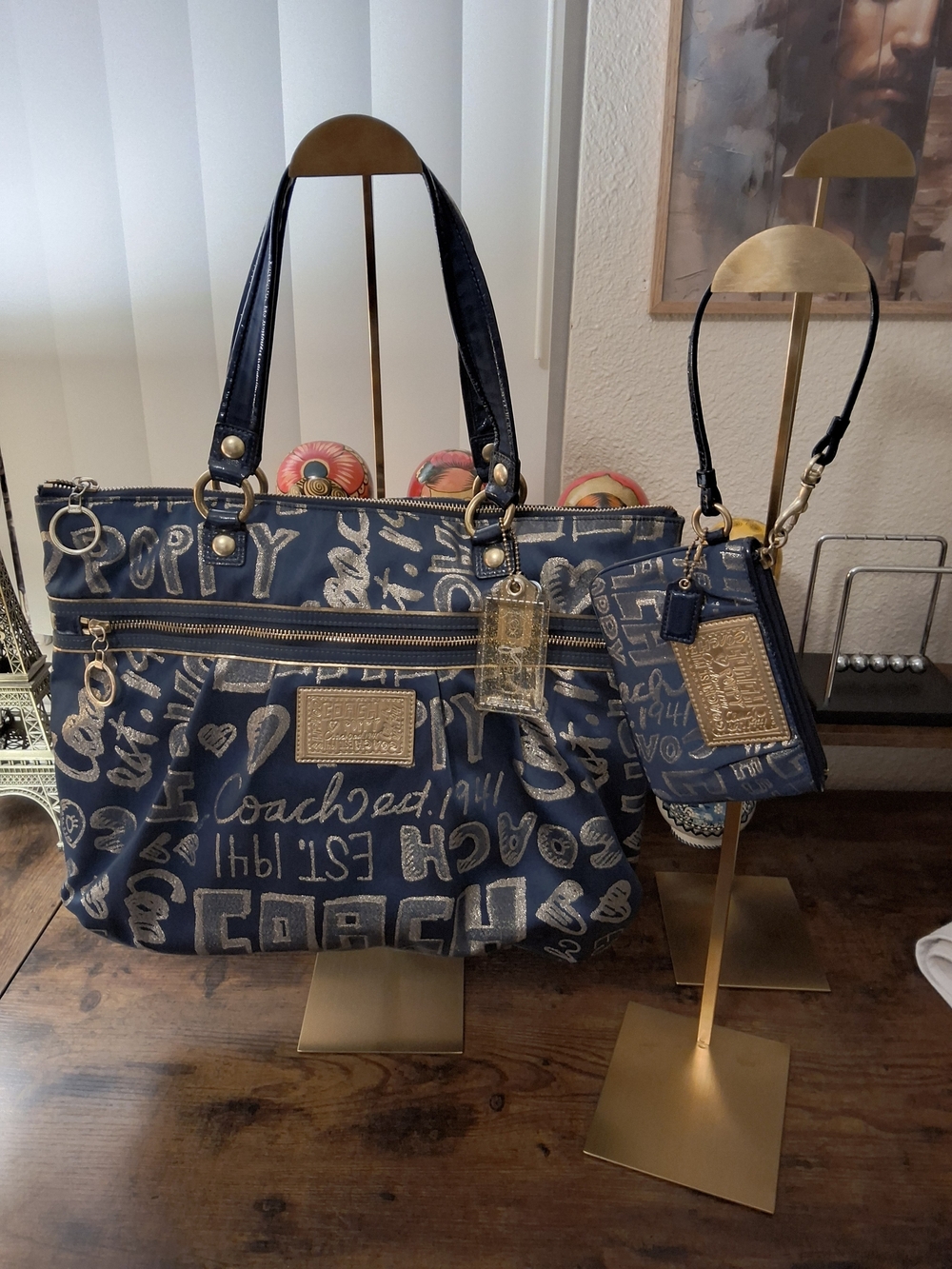 Coach Poppy Story Patch Graffiti Tote & Wristlet Combo